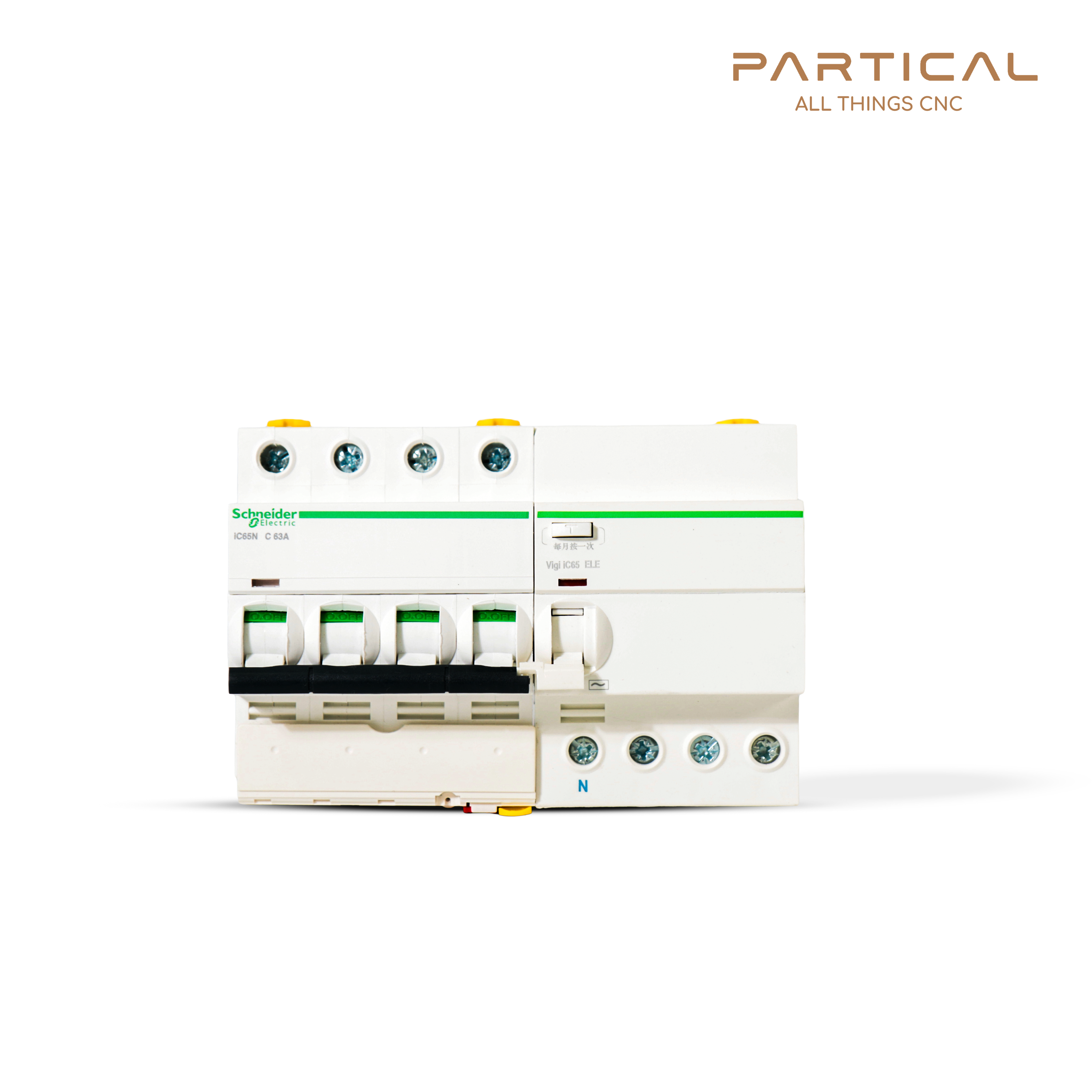 Schneider Electric iC65N C63A Circuit Breaker – 4 Pole with RCCB