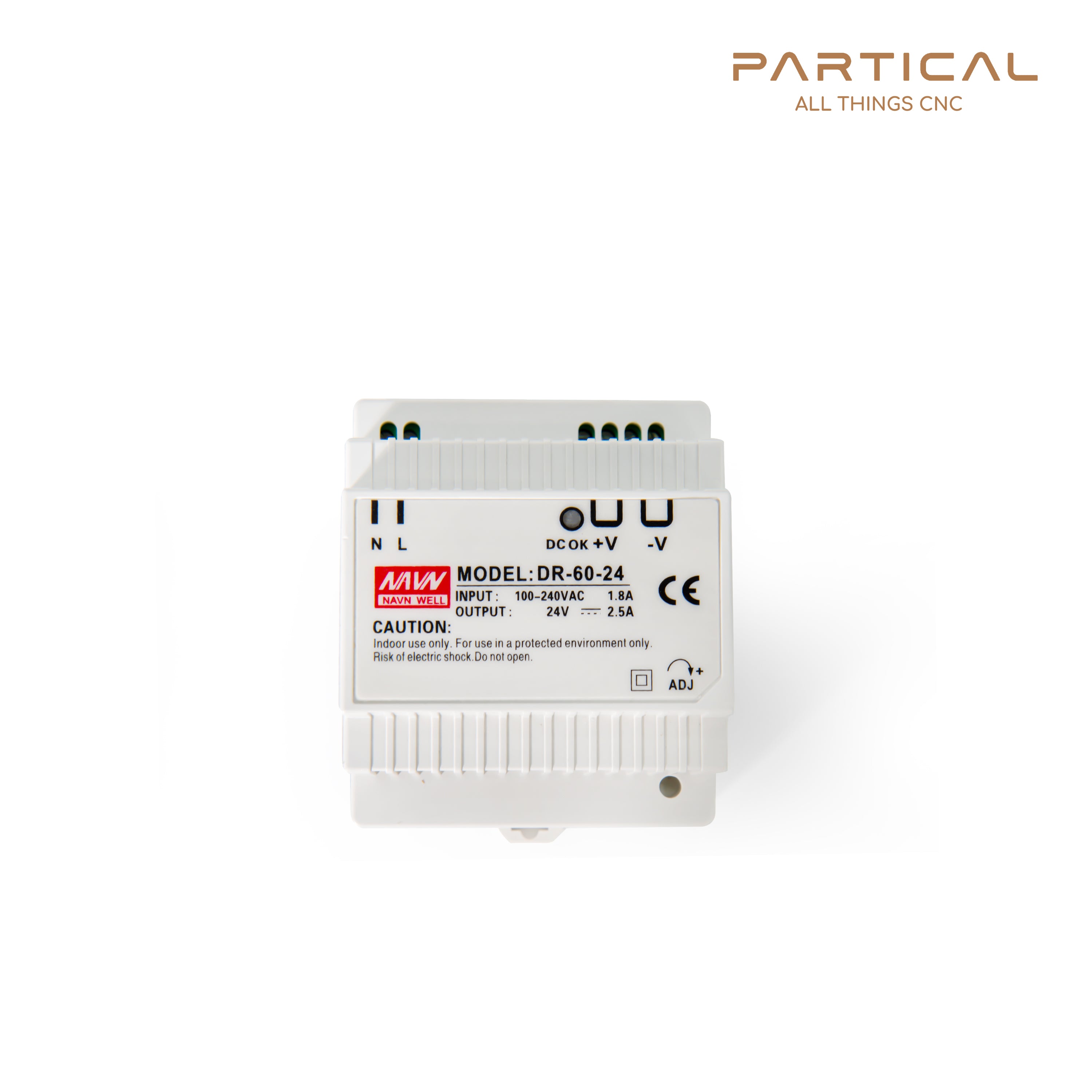 MeanWell DR-60-24 DIN Rail Power Supply – 24V 2.5A